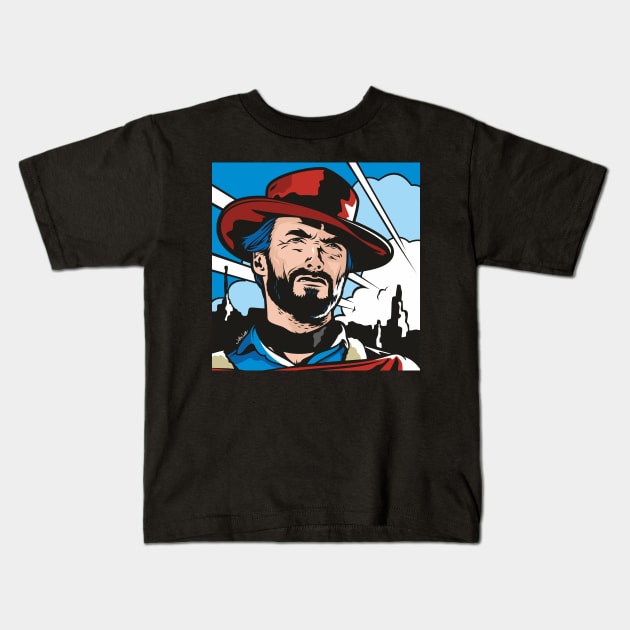 Clint Eastwood Kids T-Shirt by Jamie Lee Art